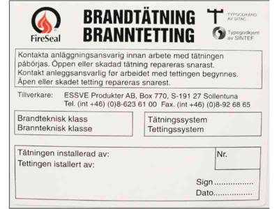 Brandtätningsetiketter (Förpackning 100st)