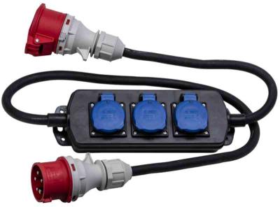 Power outlet/Transition cord 400V to 3x230V to 1x400V CEE