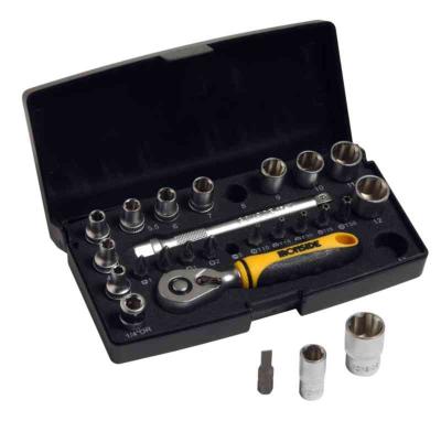 SOCKET WRENCH SET IRONSIDE 1/4" MINI 25 PIECES
