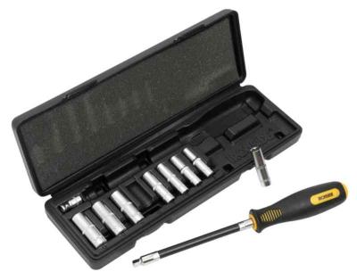 Socket wrench set Ironside 1/4", 10 parts