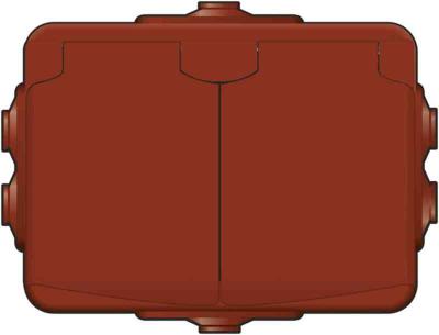 Norwesco WALL SOCKET ENCLOSURED 2-WAY AquaBest IP44 Falur red