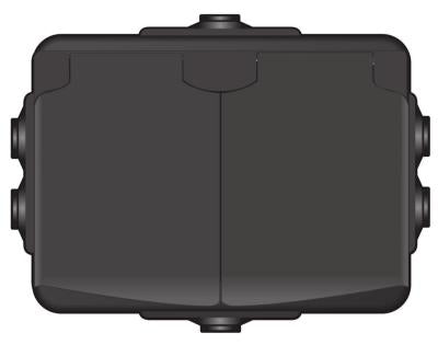 Norwesco WALL SOCKET ENCLOSURED 2-WAY AquaBest IP44 Black