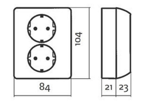 Wall outlet Elko Rot 2-V UTP Pure white