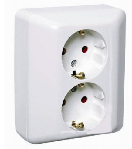 Wall outlet Elko Rot 2-V UTP Pure white
