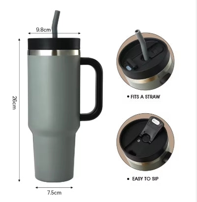 40 oz isolerad mugg med sugrör